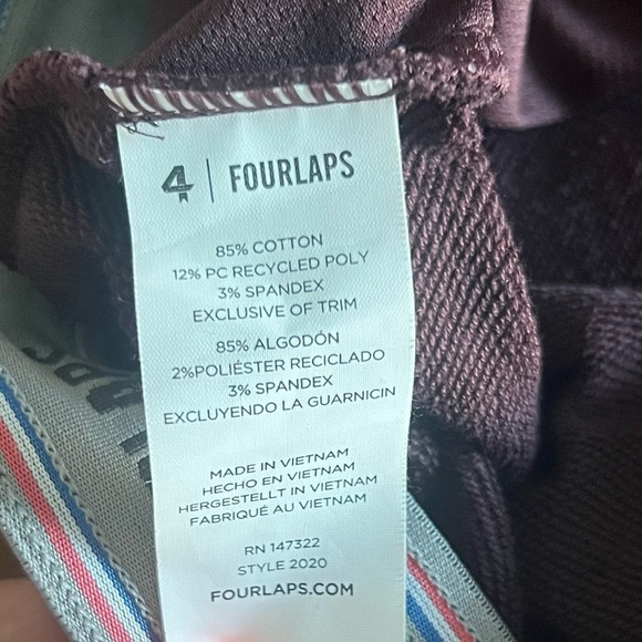 Four Laps Maroon Track Pants Men's Zip Ankle Joggers Performance 4 Laps Medium - Picture 3 of 6